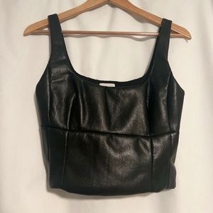 Aritzia Vegan Leather Crop Top